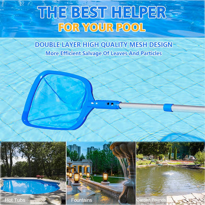 FBSPORT Pool Skimmer Net with Telescopic Pole, 59 inch Swimming Pool Leaf Net, Fine Mesh Pool Net, Pool Cleaner Maintenance Tool-Easy to Collecting Leaves for Swimming Pools, Hot Tubs, Ponds 🍁 All In One Marketplace Canada