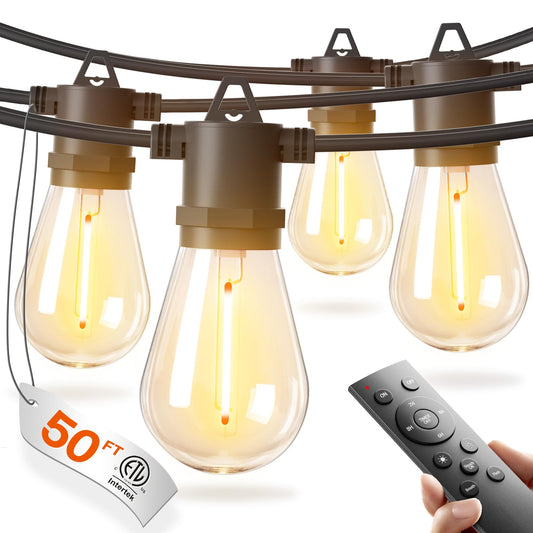 addlon 50FT LED Outdoor String Lights Waterproof Patio Lights with 16+1 Edison Shatterproof Bulbs, Commercial Grade Weatherproof Strand, ETL Listed Decorative for Garden or Patio 🍁 All In One Marketplace Canada
