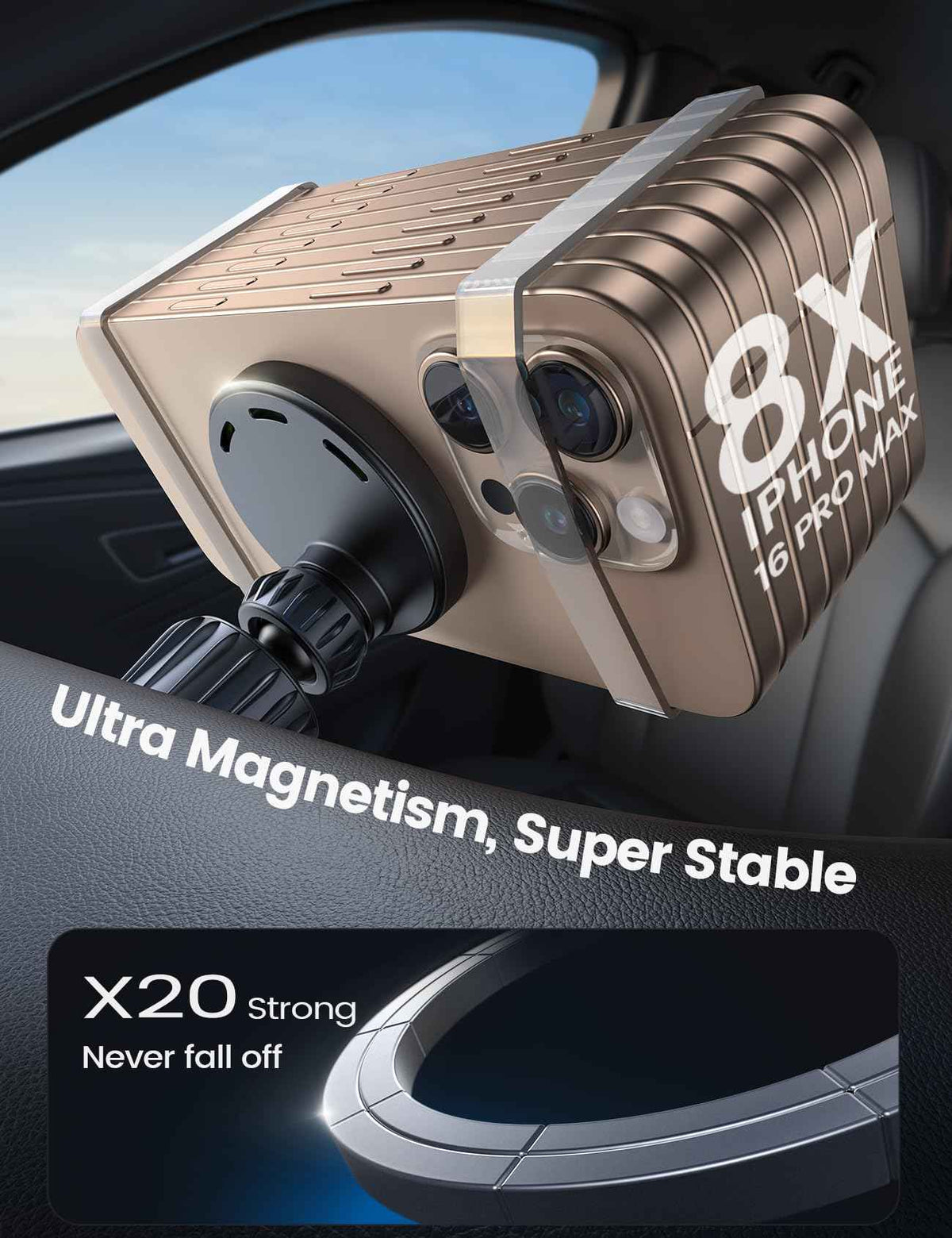 Lamicall 15W for Magsafe Car Mount Charger - Wireless Vent & Dashboard Magnetic Phone Holder Charger Mount, for iPhone 17, 17 Pro, 17 Pro Max, iPhone 16 15 14 for MagSafe Accessories, Car Accessories 🍁 All In One Marketplace Canada