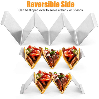 Bekith Stainless Steel Taco Holder Stand 6 Pack, Taco Holder Stand Tray with Handles, Up to 3 Tacos Each Keeping Shells Upright, Stylish Taco Shell Holders, Oven, Grill and Dishwasher Safe 🍁 All In One Marketplace Canada