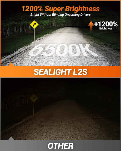 SEALIGHT 2026 Brightest H13 9008 LED Headlight Bulbs, 90,000LM 1200% Brighter, 6500K Cool White, 1:1 Halogen Size Wireless, 3 Min Plug and Play Halogen Replacement Conversion Kit, Pack of 2 🍁 All In One Marketplace Canada