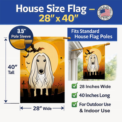 Caroline's Treasures BB1802CHF Halloween Afghan Hound Canvas House Size Flag, Multicolor, Large