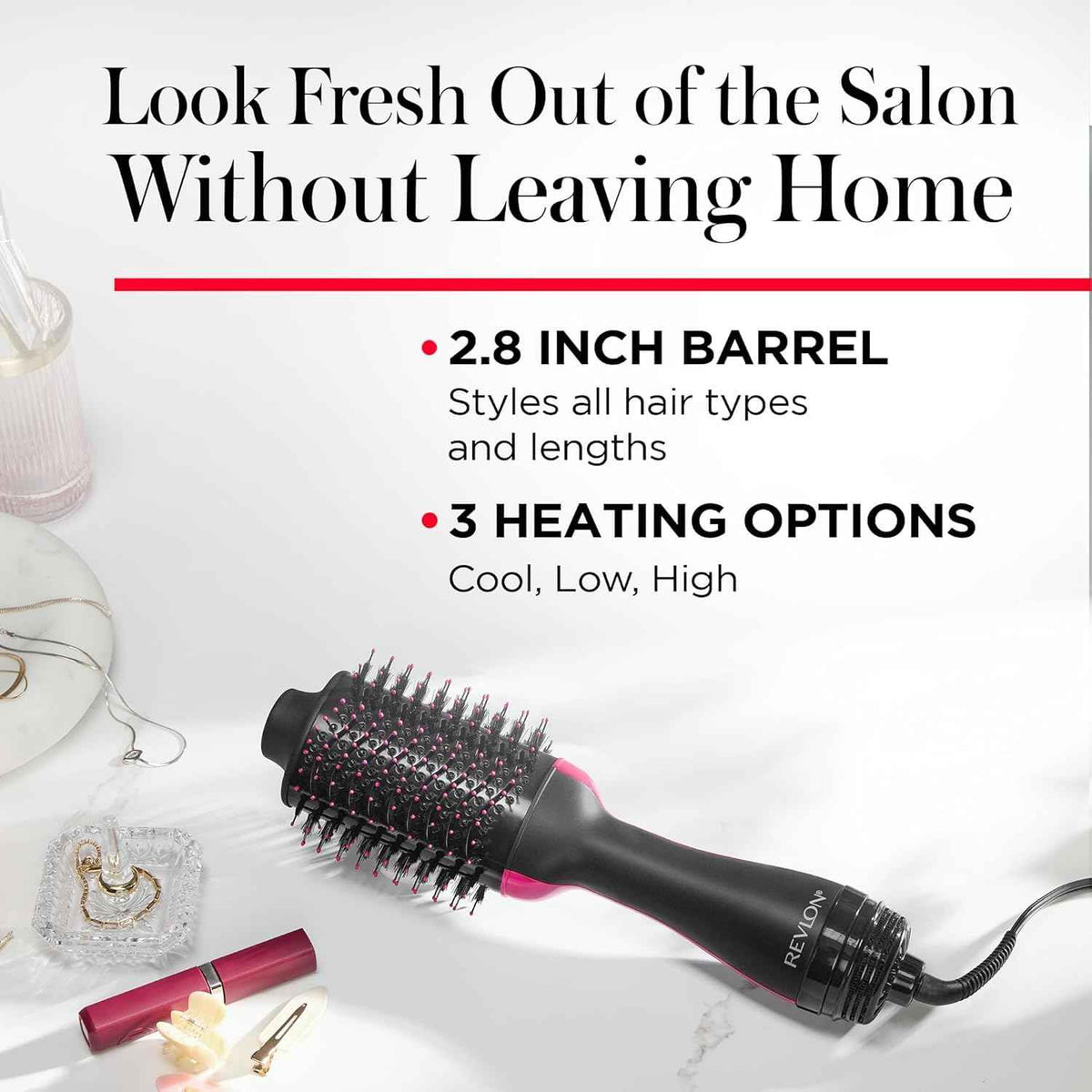 Revlon RVDR5222F One-Step Volumizer and Ionic Hair Dryer with Advanced Ionic Technology, Hot Air Brush, Less Frizz, 3 Heat/ 2 Speed Settings, Black 🍁 All In One Marketplace Canada