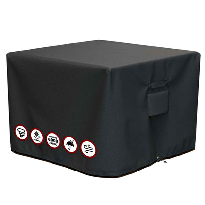 SHINESTAR Fire Pit Cover Square 32" x 32" x 24" - 600D Heavy Duty Waterproof & Windproof Outdoor Firepit Table Cover with Double Drawstrings for 28-32 Inch Square Fire Pits - Black 🍁 All In One Marketplace Canada