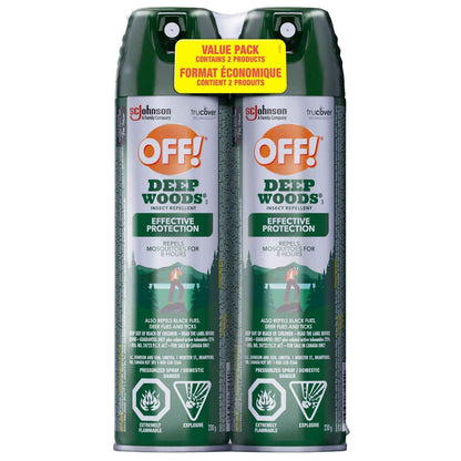 OFF! Deep Woods Mosquito Repellent Spray, 25% DEET Insect Spray, 8 Hours Bug Protection, Bug Repellent Camping Hiking Hunting, 360° Continuous Spray, Safe for Clothing & Skin, 2-Pack, 230g 🍁 All In One Marketplace Canada