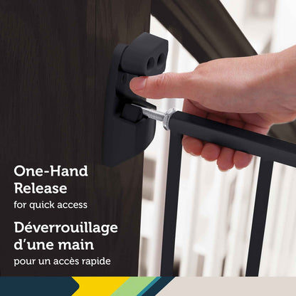 Safety 1st Top of Stairs Expanding Metal Baby Gate – Hardware-Mounted for Stairs, Hallways & Doors, Adjustable 27”-42” Wide, Pet & Dog Gate, Black 🍁 All In One Marketplace Canada