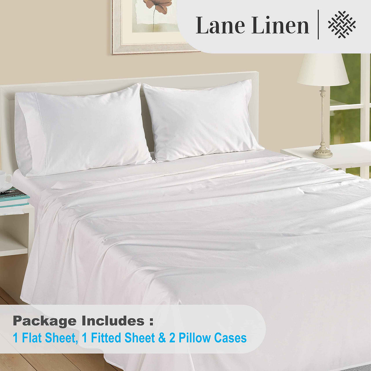 100% Egyptian Cotton Queen Sheets - 1000 Thread Count White Bed Sheets for Queen Size Bed, Long Staple Cotton Bedding Sheets, Sateen Weave, Luxury Hotel Sheets, Fits 17" Mattress 🍁 All In One Marketplace Canada