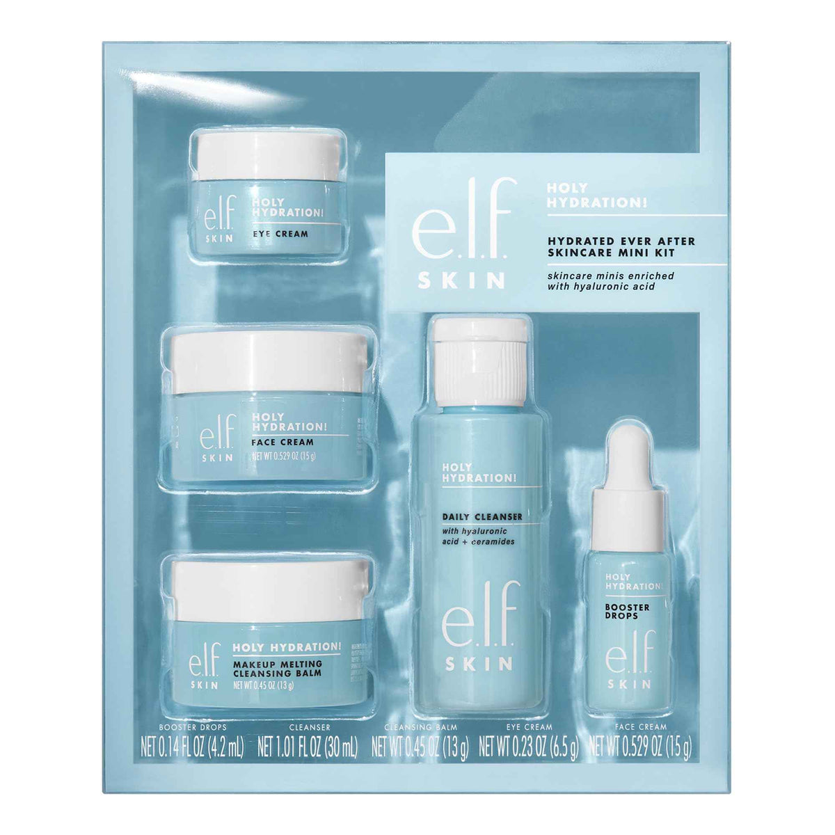 e.l.f. SKIN Holy Hydration! Hydrated Ever After Skincare Mini Kit, Cleanser, Makeup Remover, Moisturizer & Eye Cream For Hydrating Skin, Airplane-Friendly Sizes 🍁 All In One Marketplace Canada