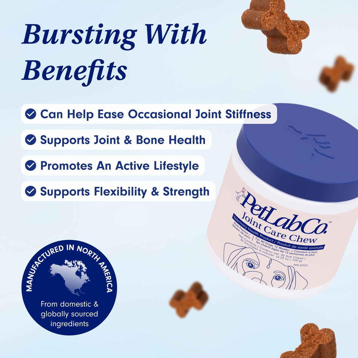 Petlab Co. Joint Care Chews, High Levels of Glucosamine for Dogs, Green Lipped Mussels, Omega 3 and Turmeric, Dog Hip and Joint Supplement to Actively Support Mobility, Packaging May Vary 🍁 All In One Marketplace Canada
