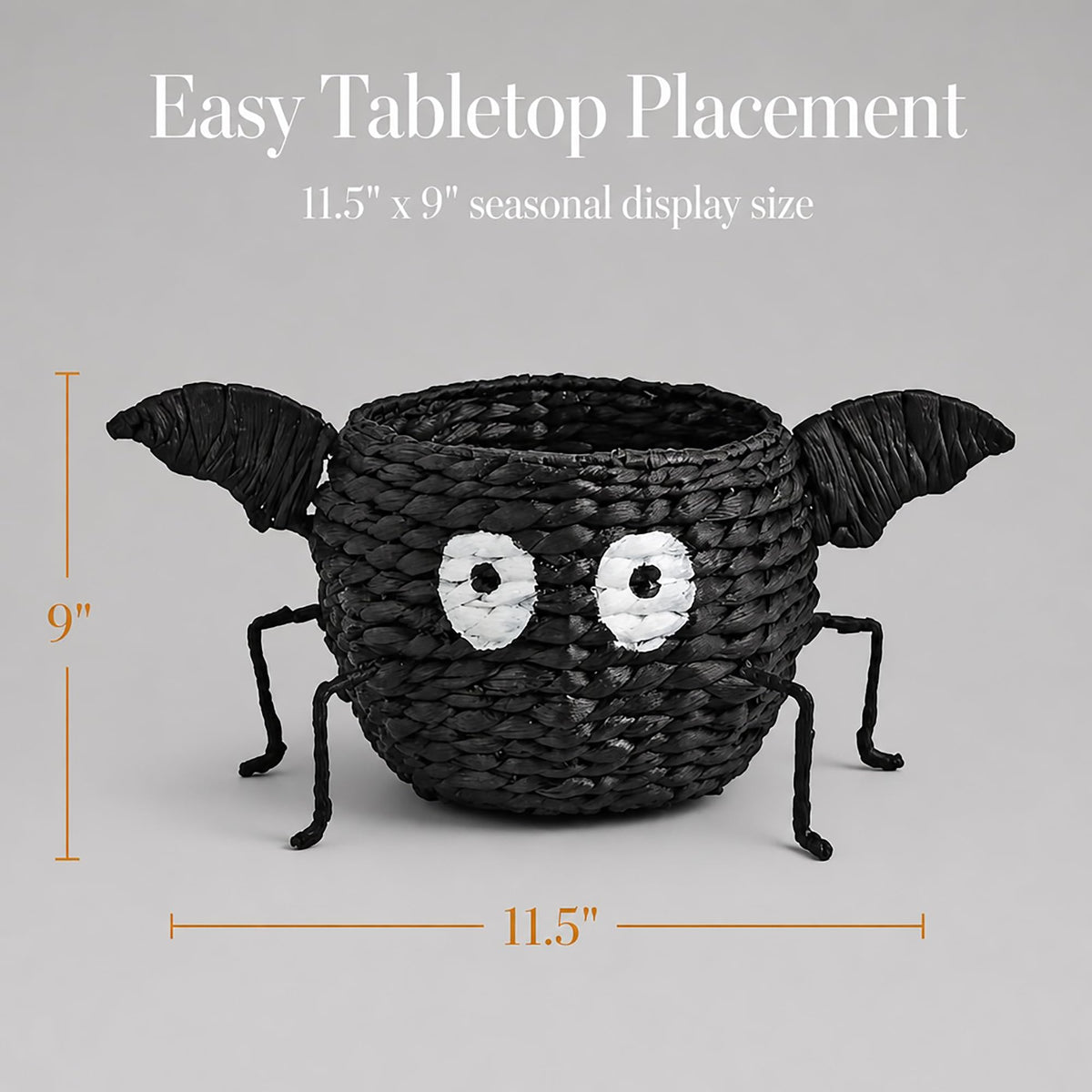 Mud Pie Halloween Bat Candy Bowl, Footed Hyacinth Serving Bowl
