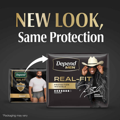 Depend Real Fit Adult Incontinence Underwear for Men, Maximum Absorbency, S/M, Black, 56 Count 🍁 All In One Marketplace Canada