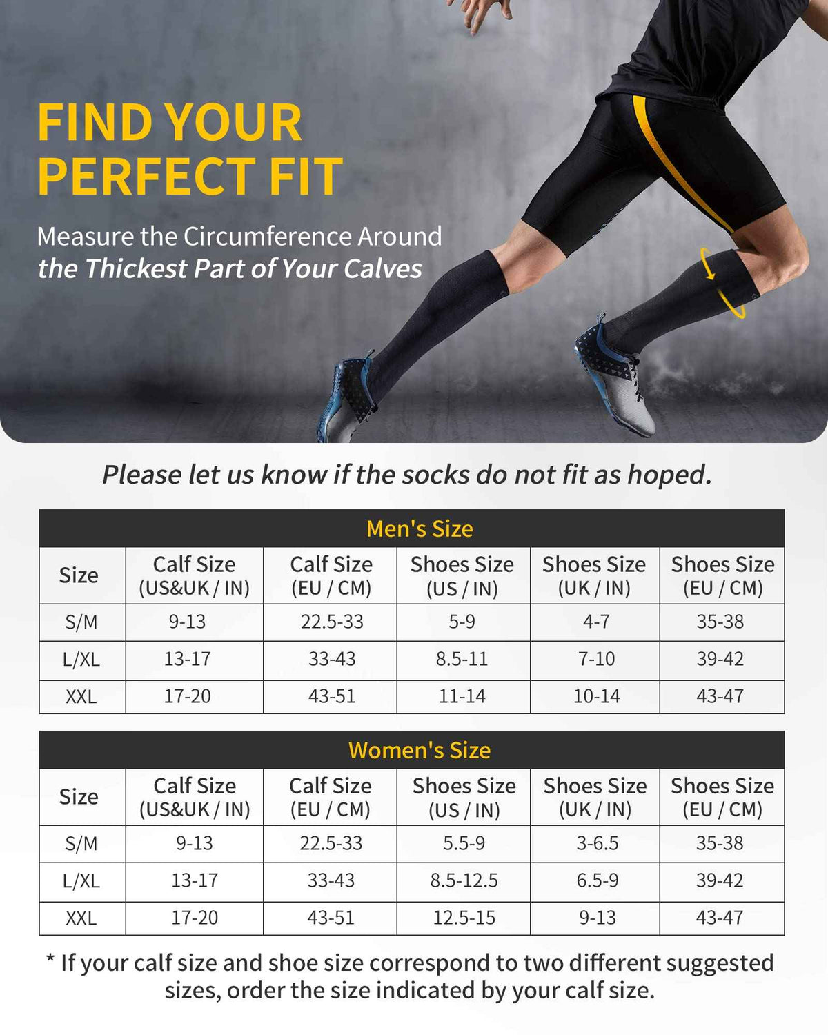 CAMBIVO 2 Pairs Compression Socks for Men and Women(20-30 mmHg), Compression Stocking for Swelling, Nurse, Flight(Black, SM) 🍁 All In One Marketplace Canada