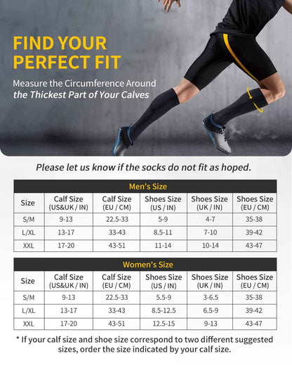 CAMBIVO 2 Pairs Compression Socks for Men and Women(20-30 mmHg), Compression Stocking for Swelling, Nurse, Flight(Black, SM) 🍁 All In One Marketplace Canada