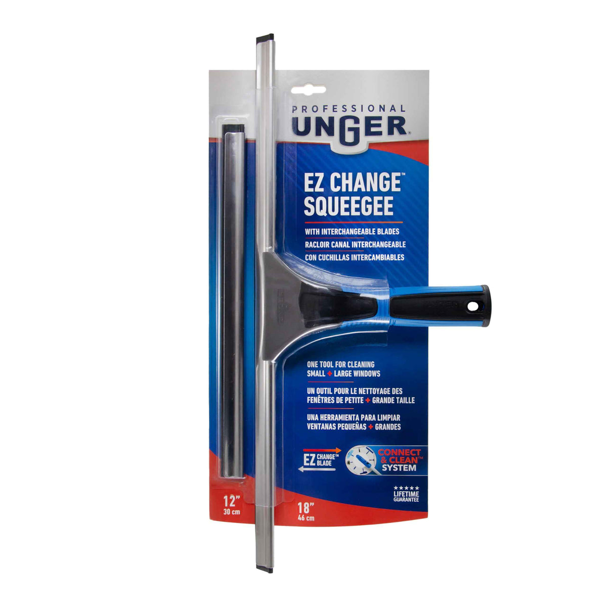 Unger Professional 18” EZ Change Window & Glass Cleaning Squeegee - Streak Free Results, Clean Large and Small Windows, with 12” Channel 🍁 All In One Marketplace Canada