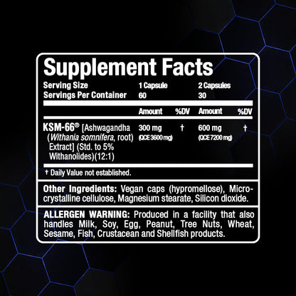 ALLMAX Ashwagandha KSM-66 Capsules - Full Spectrum Root Extract Supplement - Muscle Strength & Recovery, Stress Relief - 60 Veggie Caps, 30 Servings, Non-GMO, Gluten Free 🍁 All In One Marketplace Canada