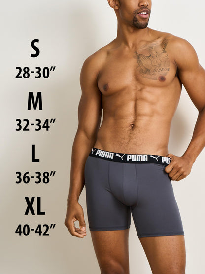 Puma Men's Standard 4 Pack Active Stretch Boxer Briefs, Blue Combo 🍁 All In One Marketplace Canada