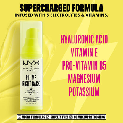 NYX Professional Makeup, Plump right back, Primer serum, Hydration, Vegan Formula - 01 Clear, 30mL 🍁 All In One Marketplace Canada