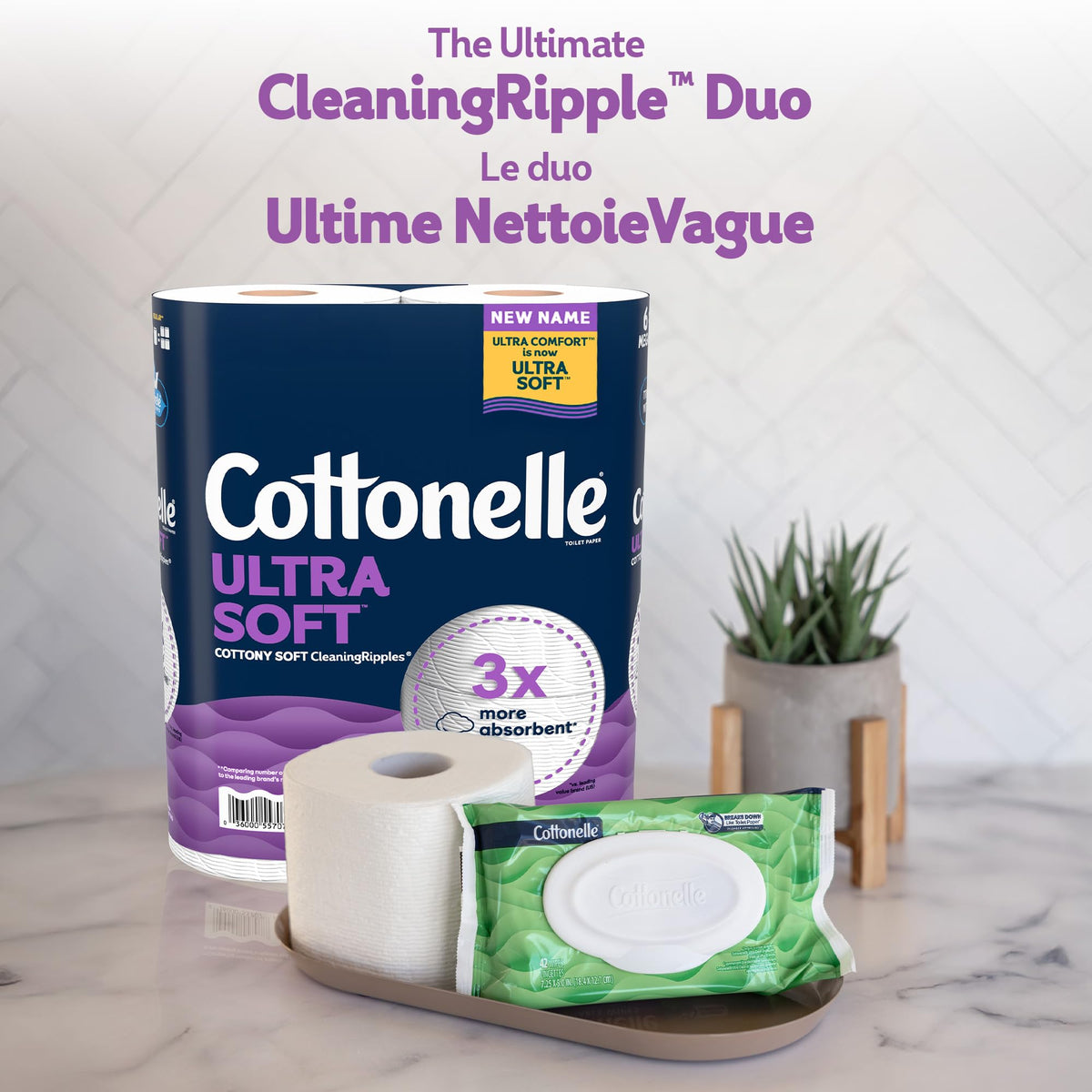 Cottonelle Toilet Paper, 24 Family Mega Rolls = 108 Regular Rolls (4 Packs of 6), Ultra Soft (Formerly Ultra Comfort), Soft Bathroom Tissue, 296 Sheets per Roll, Packaging May Vary 🍁 All In One Marketplace Canada