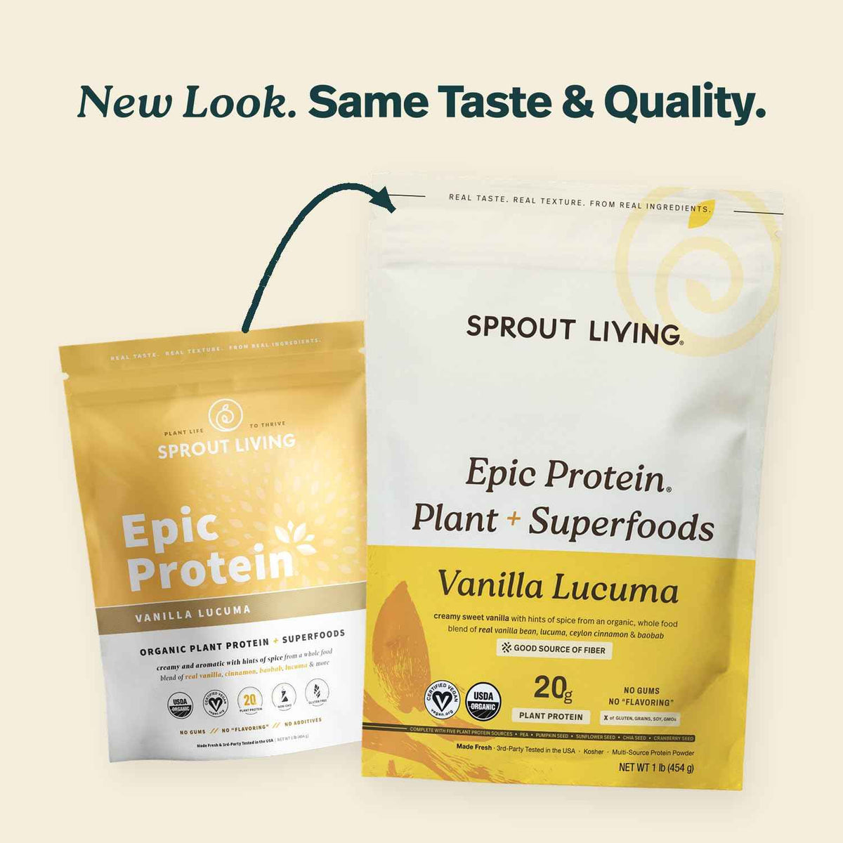 Sprout Living Epic Protein Powder, Vanilla Lucuma Flavor, Organic Plant Protein, Gluten Free, No Additives, 19 Grams Clean Vegan Protein (1 pound,13 servings) 🍁 All In One Marketplace Canada