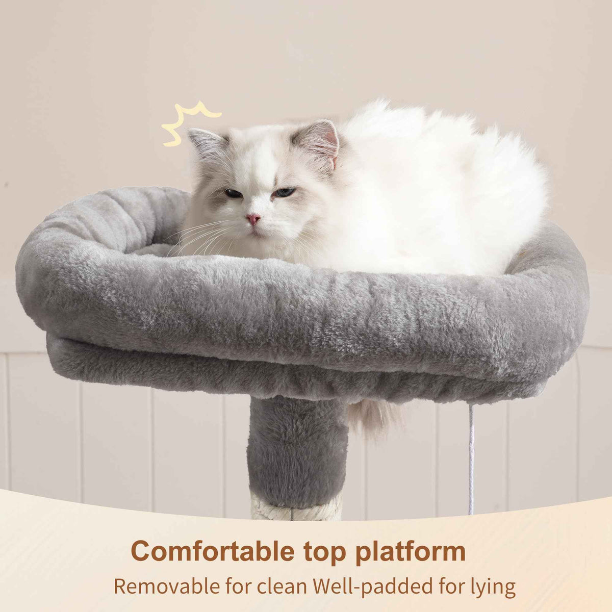 Heybly Cat Tree with Toy, Cat Tower condo for Indoor Cats, Cat House with Padded Plush Perch, Cozy Hammock and Sisal Scratching Posts, Light Gray S HCT004SW 🍁 All In One Marketplace Canada