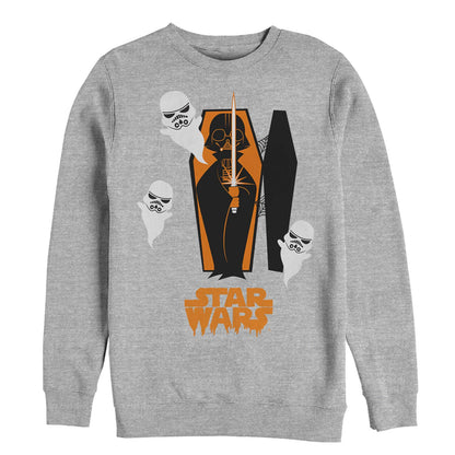 Fifth Sun Star Wars Men's Halloween Darth Vader Coffin Sweatshirt, Athletic Heather, Medium