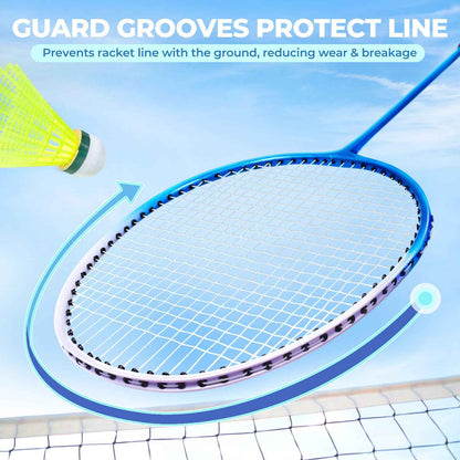 HIRALIY Badminton Rackets for Outdoor Backyard Games, Lightweight Badminton Set of 4 for Kids & Adults & Beginners, Including 4 Rackets, 12 Nylon Shuttlecocks, 4 Replacement Grip Tapes, 1 Carrying Bag 🍁 All In One Marketplace Canada