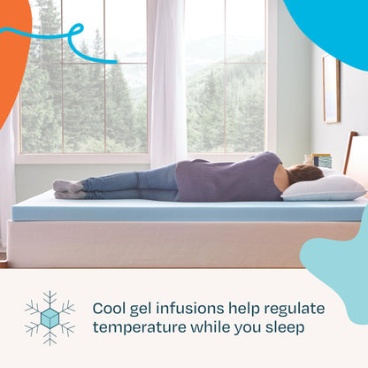 Linenspa 3 Inch Memory Foam Mattress Topper, Gel Infused King Mattress Topper, CertiPUR-US Certified 🍁 All In One Marketplace Canada