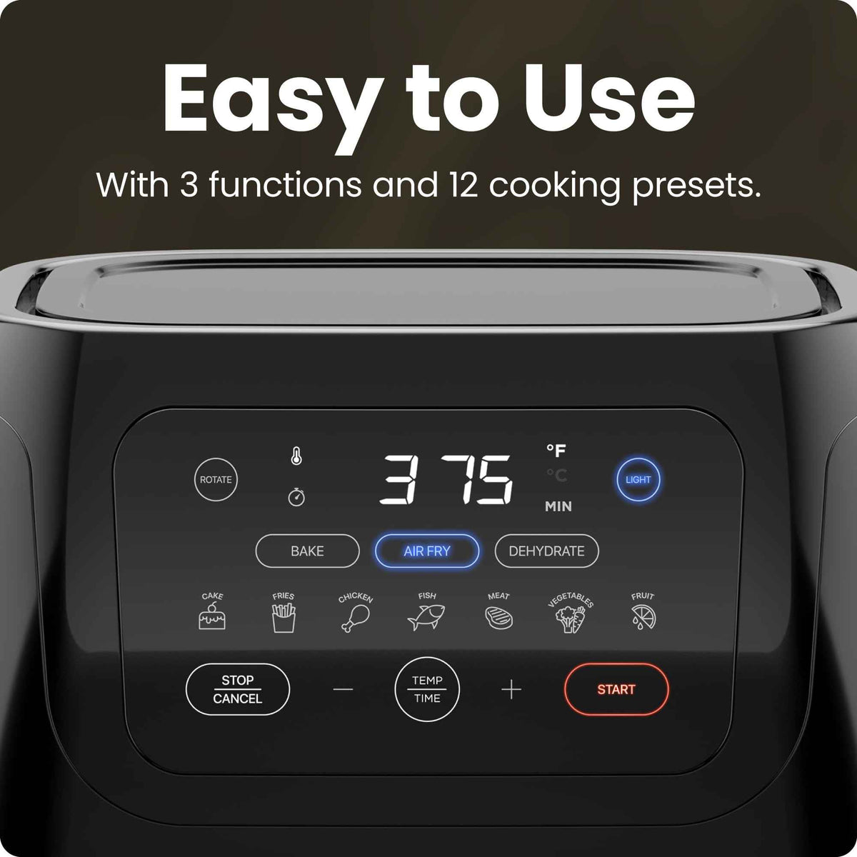 CHEFMAN Multifunctional Digital AirFryer+ Rotisserie,Dehydrator, Convection Oven17 Touch Screen Presets Fry,Roast,Dehydrate, Bake, XL 10L Family Size,Auto Shutoff,Large Easy-View Window Black,10 Quart 🍁 All In One Marketplace Canada