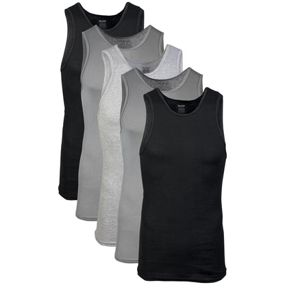 Gildan Men's A-Shirts Tanks Multipack, Black/Sport Grey/Charcoal (5-Pack), X-Large 🍁 All In One Marketplace Canada