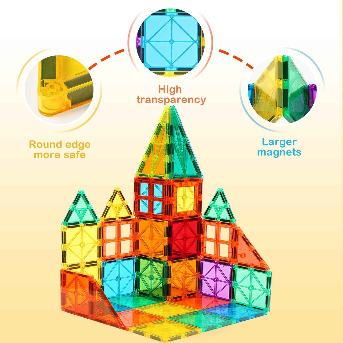 Magnetic Tiles, 110PCS Magnet Building Set, Magnetic Building Blocks,Construction STEM Toys for Kids, Gift for Boys Girls 🍁 All In One Marketplace Canada