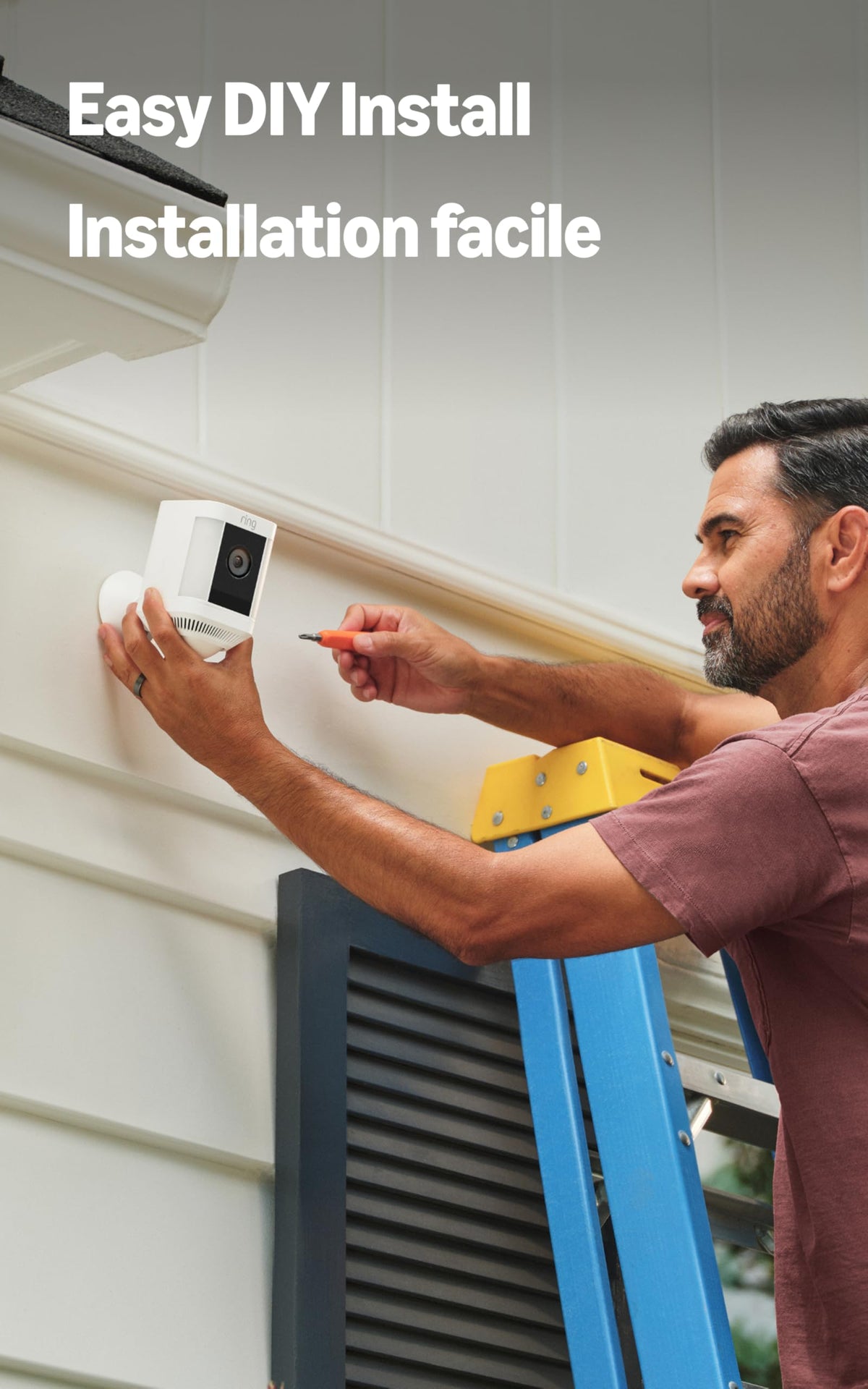 Ring Spotlight Cam Plus, Battery | Two-Way Talk, Colour Night Vision, and Security Siren - White 🍁 All In One Marketplace Canada