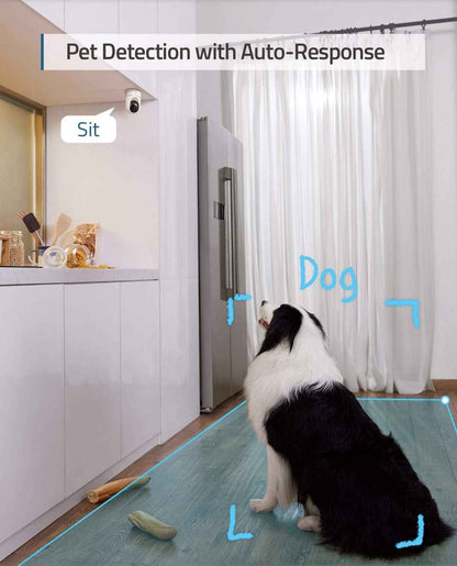 eufy Security Indoor Cam E220, 2K, Pan & Tilt, Indoor Security Camera, Wi-Fi Plug-in Camera, Human & Pet AI, Voice Assistant Compatibility, Night Vision, Motion Tracking, HomeBase not Compatible 🍁 All In One Marketplace Canada