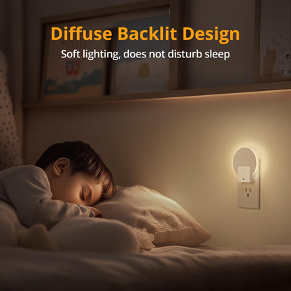 Lyridz Backlit Night Light Plug-in,[4 Pack] Glare-Free Indirect Glow, Dusk to Dawn Sensor, 1-50LM Dimmable Veilleuse, 2700K Warm White for Bedroom, Bathroom, Hallway 🍁 All In One Marketplace Canada