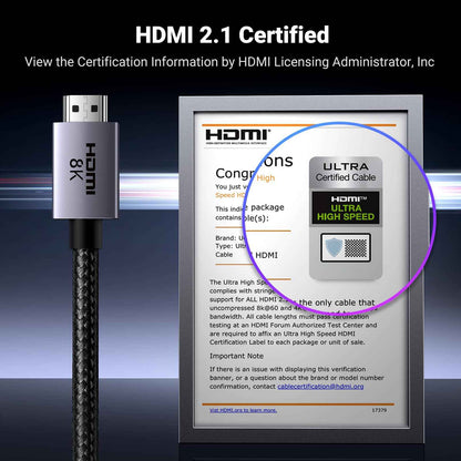 UGREEN 10K 8K HDMI 2.1 Cable 48Gbps 6.6FT, Certified 8K@60Hz 4K@120Hz 144Hz High Speed Gaming Cable Braided Cord, eARC HDCP 2.3 Dynamic HDR Compatible for HDTV/PS5/Xbox/SoundBar/RTX3090/Blu-ray 🍁 All In One Marketplace Canada
