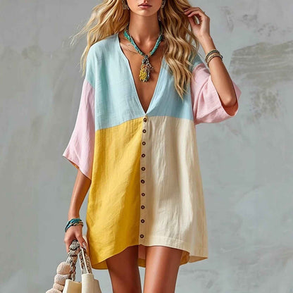 Women’s Loose-Fit Cropped Dress – Casual Relaxed Short Dress for Summer & Everyday Wear
