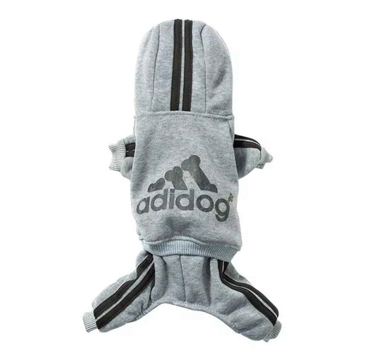 Adidog Dog Hoodie Onesie | Stretch Fit Dog Jumpsuit