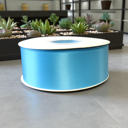 Satin Ribbon Double Face-Light Blue  #340 -3.8 cm Wide