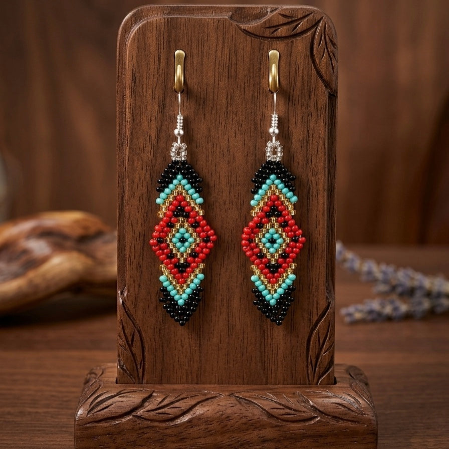 Soul Feather Earrings  Red