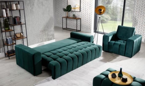 Lazaro Condo Style 3 Seater Storage Sleeper Sofa - Multiple Colors Available