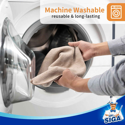 MR.SIGA Microfiber Cleaning Cloths, All-Purpose Surface Microfiber Towels, Streak Free Cleaning Rags, Pack of 12, Coffee, Size 32 x 32 cm(12.6 x 12.6 inch) 🍁 All In One Marketplace Canada