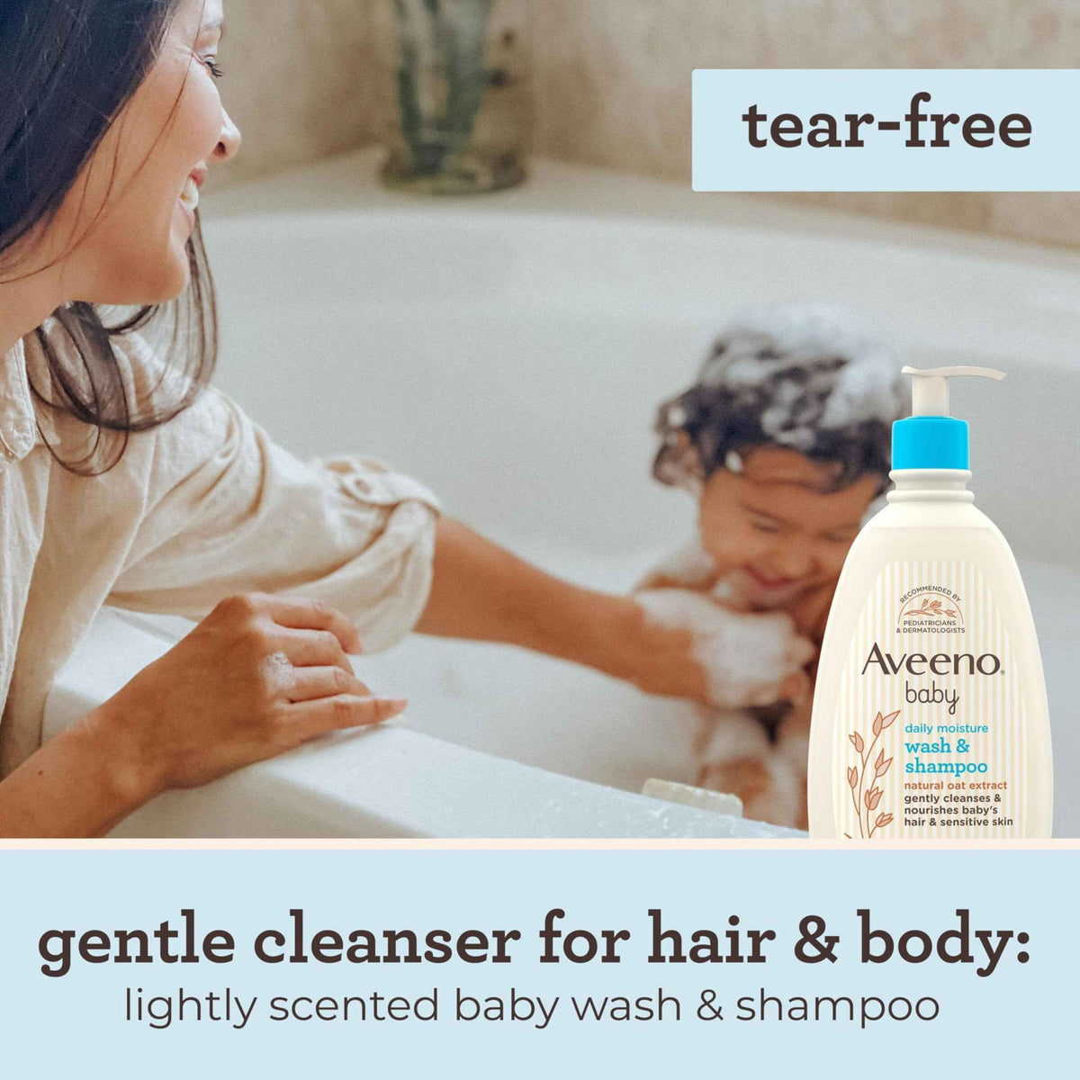 Aveeno Baby Wash and Shampoo - Gentle 2-in-1 Body Wash with Natural Oat Extract for Sensitive Skin - Tear-Free, Hypoallergenic Cleanser, Free from Parabens, Sulfates & Dyes - 975ml 🍁 All In One Marketplace Canada