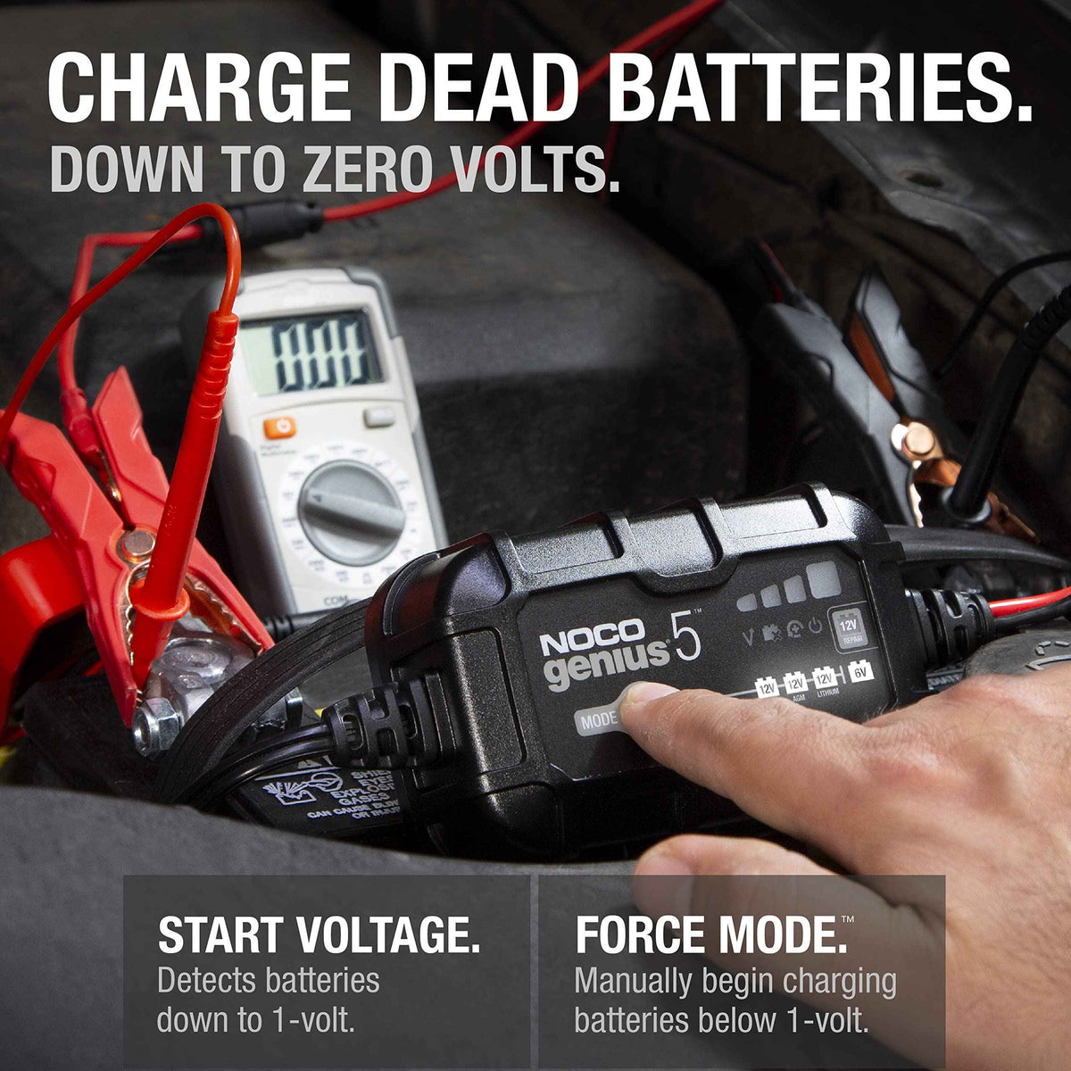 NOCO GENIUS5: 5A 6V/12V Smart Battery Charger – Automatic Maintainer, Trickle Charger & Desulfator with Overcharge Protection & Temperature Compensation – for Lead-Acid & Lithium Batteries 🍁 All In One Marketplace Canada