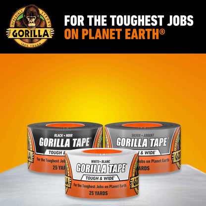 Gorilla Tough & Wide Utility Tape, Duct Tape, 2.8 in x 25 yd, White 🍁 All In One Marketplace Canada
