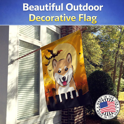 Caroline's Treasures BB1783CHF Halloween Shiba Inu Canvas House Size Flag, Multicolor, Large