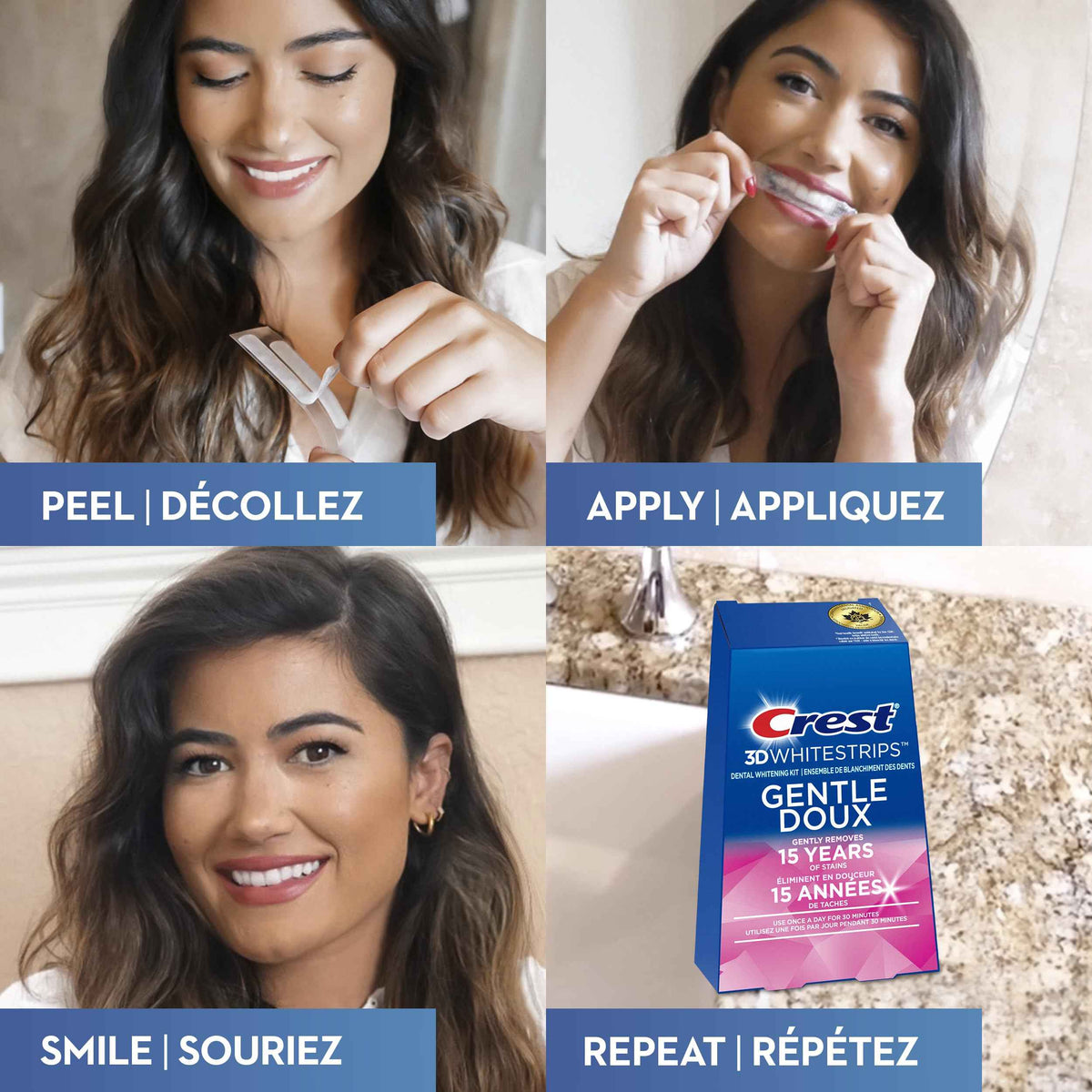Crest 3D Whitestrips Gentle At-home Teeth Whitening Kit, 14 Treatments, Gently Removes 15 Years of Stains 🍁 All In One Marketplace Canada