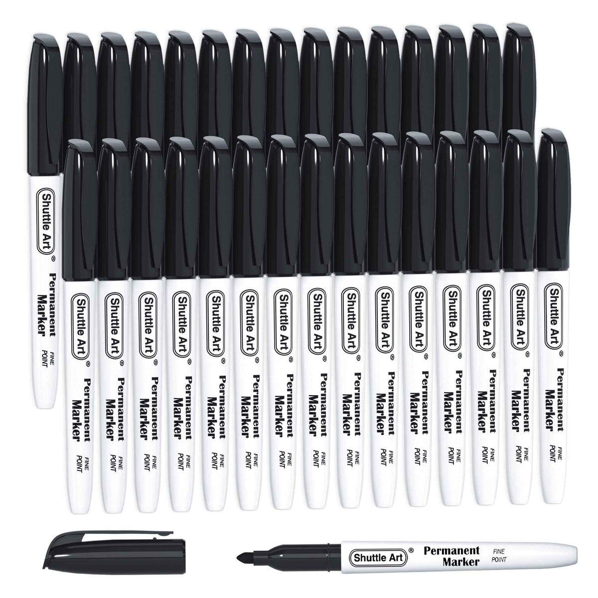 Shuttle Art Permanent Markers, 30 Pack Black Permanent Marker set,Fine Point, Works on Plastic,Wood,Stone,Metal and Glass for Doodling, Marking… 🍁 All In One Marketplace Canada