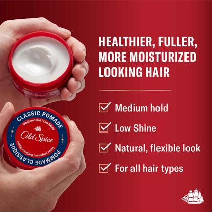 Old Spice Hair Styling Pomade for Men, Medium Hold No Shine, 126 g Total (2 Count of 63 g Each) 🍁 All In One Marketplace Canada