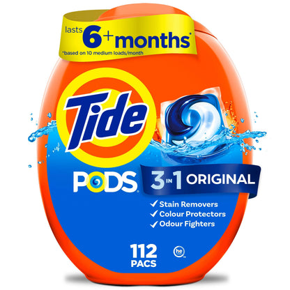 Tide PODS Laundry Detergent Pacs, Original Scent, Powerful 3-in-1 Clean in one Step, HE Compatible, 112 Count 🍁 All In One Marketplace Canada