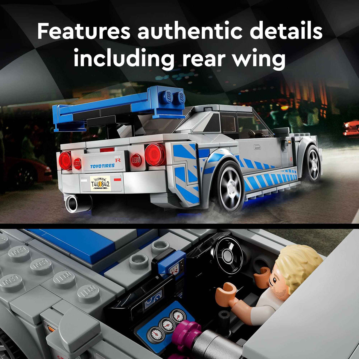 LEGO Speed Champions 2 Fast 2 Furious Nissan Skyline GT-R (R34) 76917 Race Car Toy Model Building Kit, Collectible with Racer Minifigure, 2023 Set for Kids 🍁 All In One Marketplace Canada