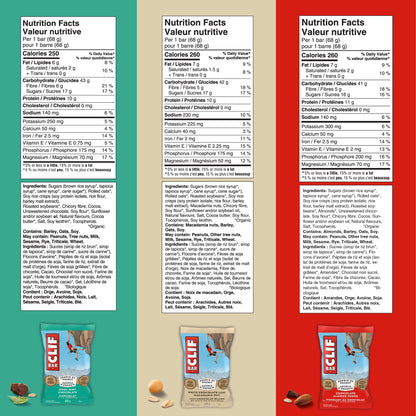 CLIF BAR Energy Bar, Variety Pack of 16 Individually wrapped bars, 6 different flavours, Granola Bar, High in Protein, Snacks, Breakfast Bars, Contains 70% Organic Ingredients, 68 g 🍁 All In One Marketplace Canada